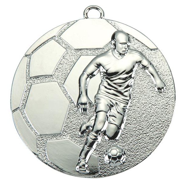 Voetbal Medaille BS022 goud-zilver Ø 50 mm Compleet OP=OP!!